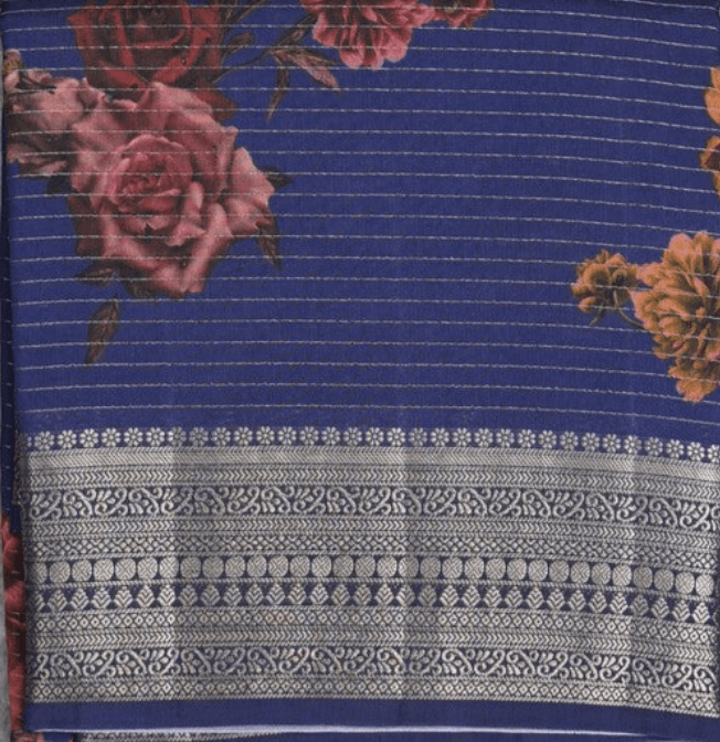 Maheshwari Silk Saree for Women | Wine | Party Wear | Stripes | Zari Border