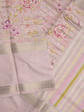 Munga fancy floral printed saree with big border and attached blouse