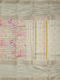 Munga fancy floral printed saree with big border and attached blouse