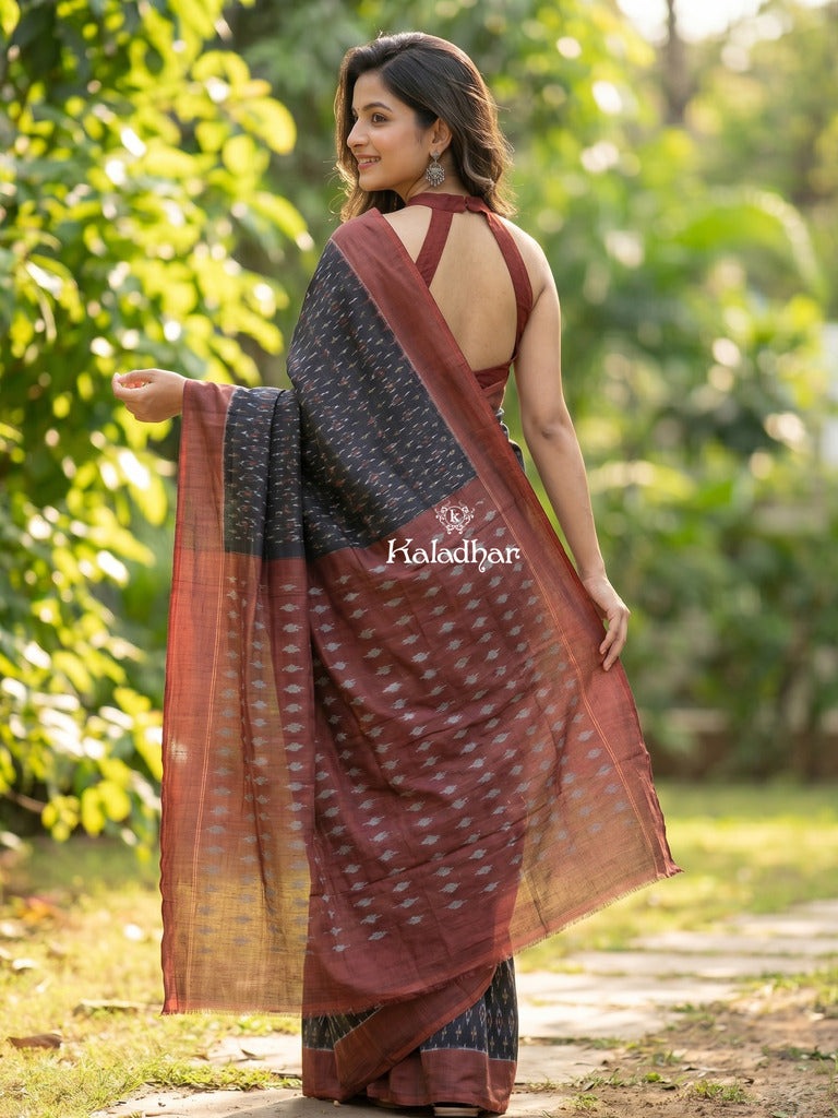 Ikkath cotton sarees with contrast border and contrast pallu