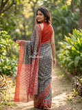 Ikkath cotton sarees with contrast border and contrast pallu