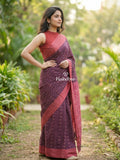 Ikkath cotton sarees with contrast border and contrast pallu