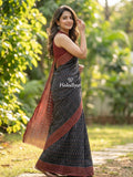 Ikkath cotton sarees with contrast border and contrast pallu