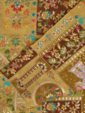 FABRIC ONLY Mustard yellow color crape fabric with allover embroidery - per meter