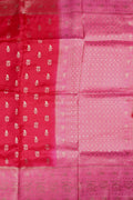 Dola silk saree pink color with allover zari motive weaves, big zari wooven border, pallu and plain blouse