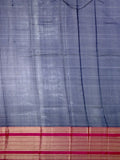 Silk kota fancy saree navy blue color allover zari motifs & zari border with contrast pallu and attached plain blouse