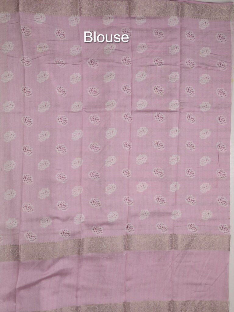 Munga fancy floral printed saree with big border and attached blouse
