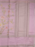 Munga fancy floral printed saree with big border and attached blouse