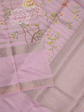 Munga fancy floral printed saree with big border and attached blouse