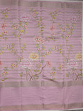 Munga fancy floral printed saree with big border and attached blouse