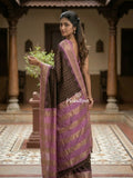Narayanpet pattu saree allover zari checks and zari border with contrast pallu and blouse