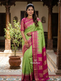 Narayanpet pattu saree allover zari checks and zari border with contrast pallu and blouse