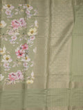 Munga fancy floral printed saree with big border and attached blouse
