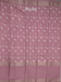 Munga fancy floral printed saree with big border and attached blouse