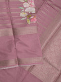 Munga fancy floral printed saree with big border and attached blouse