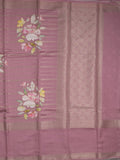 Munga fancy floral printed saree with big border and attached blouse