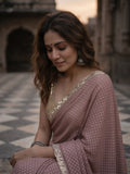 Dola tissue saree for women | Pink | Party wear | Cutwork border