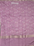 Munga fancy floral printed saree with big border and attached blouse