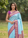Narayanpet pattu saree allover zari motifs with paithani pallu and contrast blouse